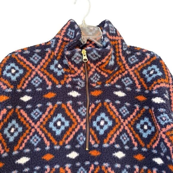 Old Navy Blue Plush Sherpa 1/4 Zip Pullover Fleece Sweatshirt Jacket Large Outdo - Picture 4 of 9